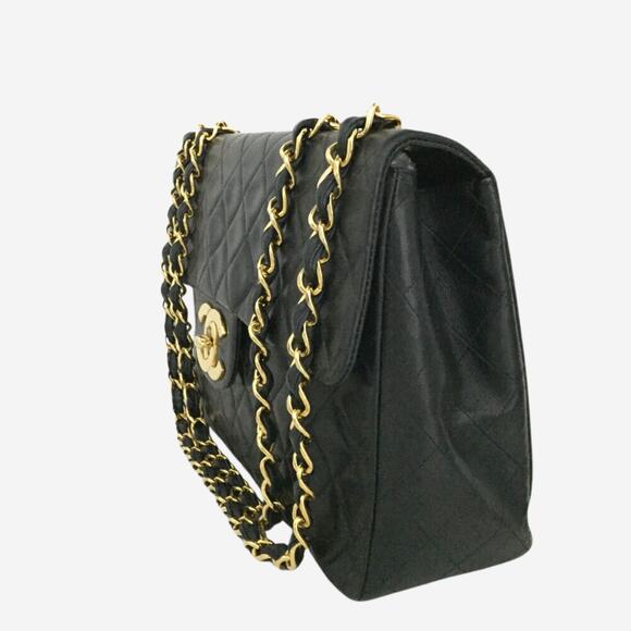 Authentic Vintage Chanel Lambskin Quilted Maxi Flap w 24k Gold-Plated Hardware - Picture 4 of 15